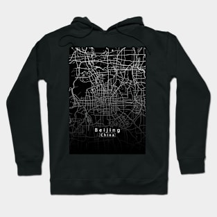 Beijing China City Map dark Hoodie